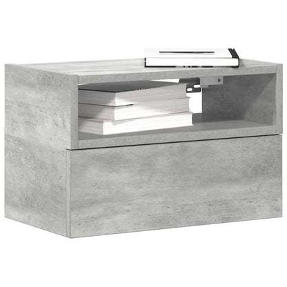 vidaXL Wall-mounted Bedside Cabinets 2 pcs Concrete Grey 45x26x28.5 cm 1