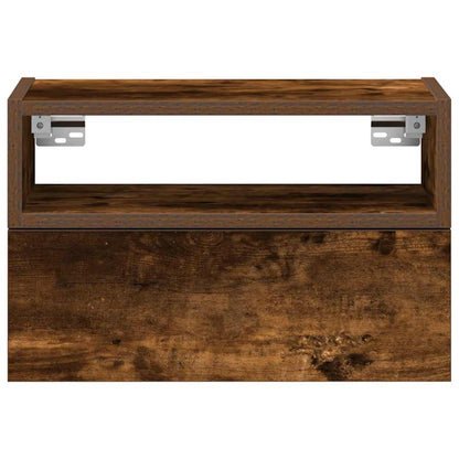 vidaXL Wall-mounted Bedside Cabinets 2 pcs Smoked Oak 45x26x28.5 cm 4