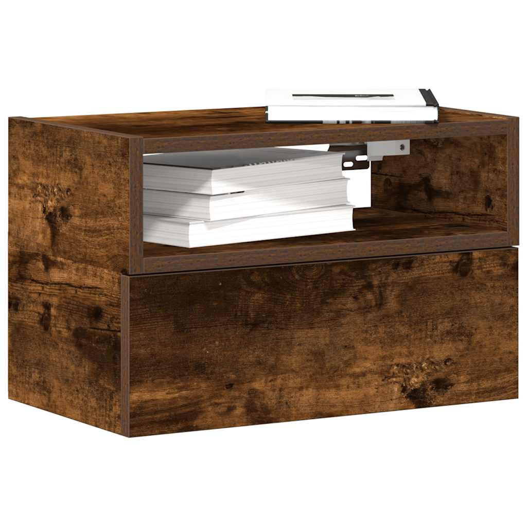 vidaXL Wall-mounted Bedside Cabinets 2 pcs Smoked Oak 45x26x28.5 cm 1