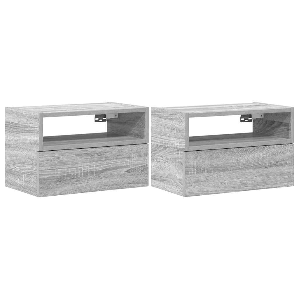 vidaXL Wall-mounted Bedside Cabinets 2 pcs Grey Sonoma 45x26x28.5 cm 2