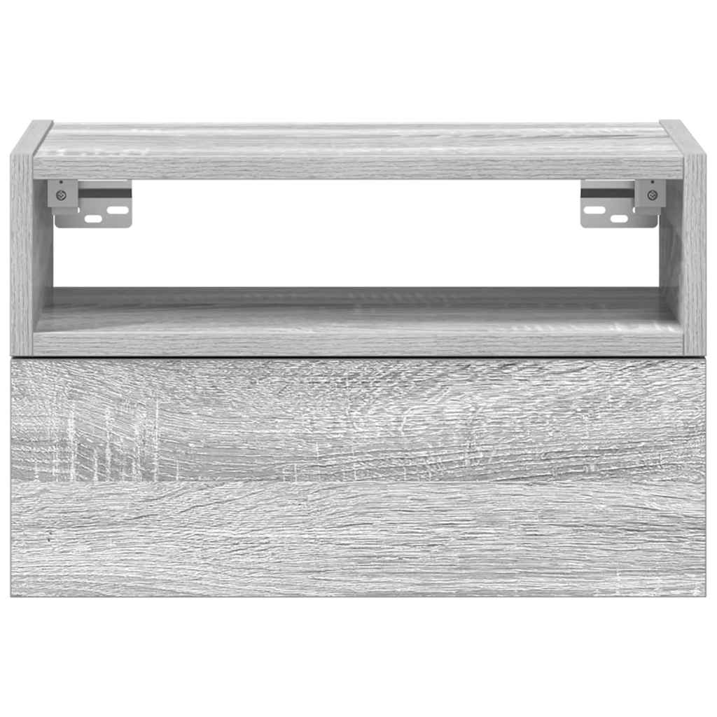 vidaXL Wall-mounted Bedside Cabinets 2 pcs Grey Sonoma 45x26x28.5 cm 4