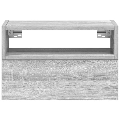 vidaXL Wall-mounted Bedside Cabinets 2 pcs Grey Sonoma 45x26x28.5 cm 4