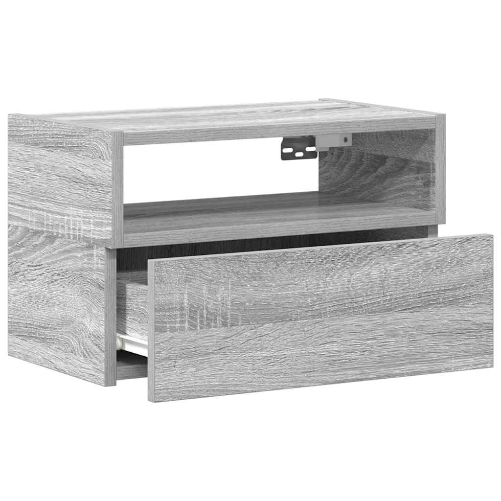 vidaXL Wall-mounted Bedside Cabinets 2 pcs Grey Sonoma 45x26x28.5 cm 5