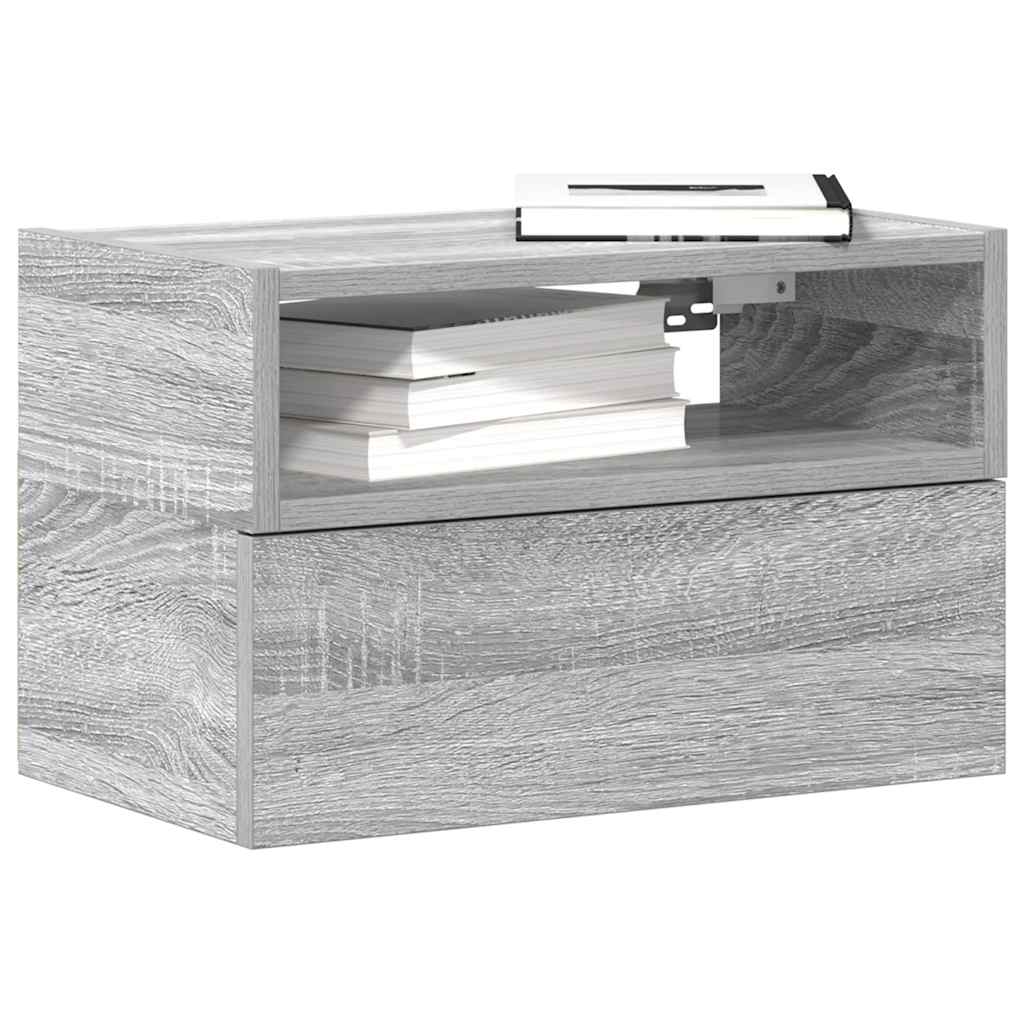 vidaXL Wall-mounted Bedside Cabinets 2 pcs Grey Sonoma 45x26x28.5 cm 1