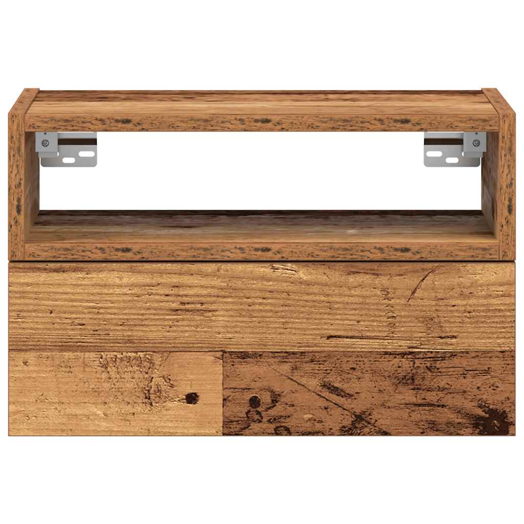 vidaXL Wall-mounted Bedside Cabinets 2 pcs Old Wood 45x26x28.5 cm 4