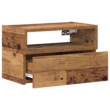 vidaXL Wall-mounted Bedside Cabinets 2 pcs Old Wood 45x26x28.5 cm 5
