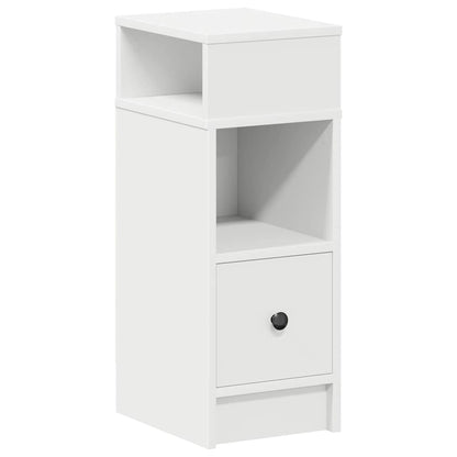 vidaXL Bedside Cabinet with Drawer White 25x31x66 cm 2