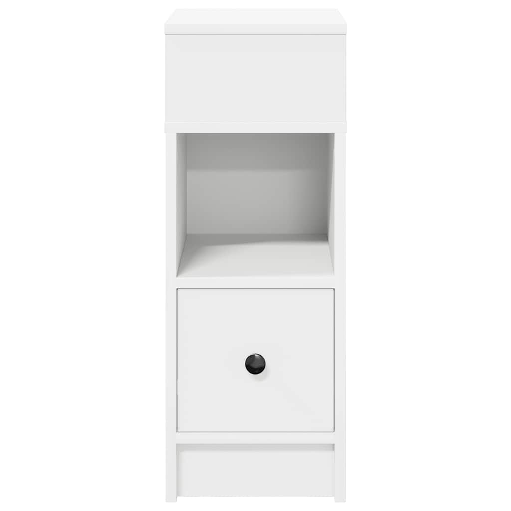 vidaXL Bedside Cabinet with Drawer White 25x31x66 cm 4