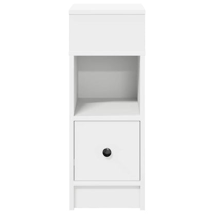 vidaXL Bedside Cabinet with Drawer White 25x31x66 cm 4