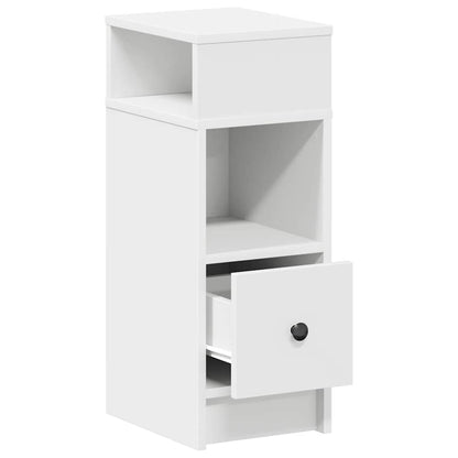 vidaXL Bedside Cabinet with Drawer White 25x31x66 cm 5