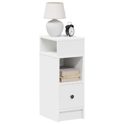 vidaXL Bedside Cabinet with Drawer White 25x31x66 cm 1