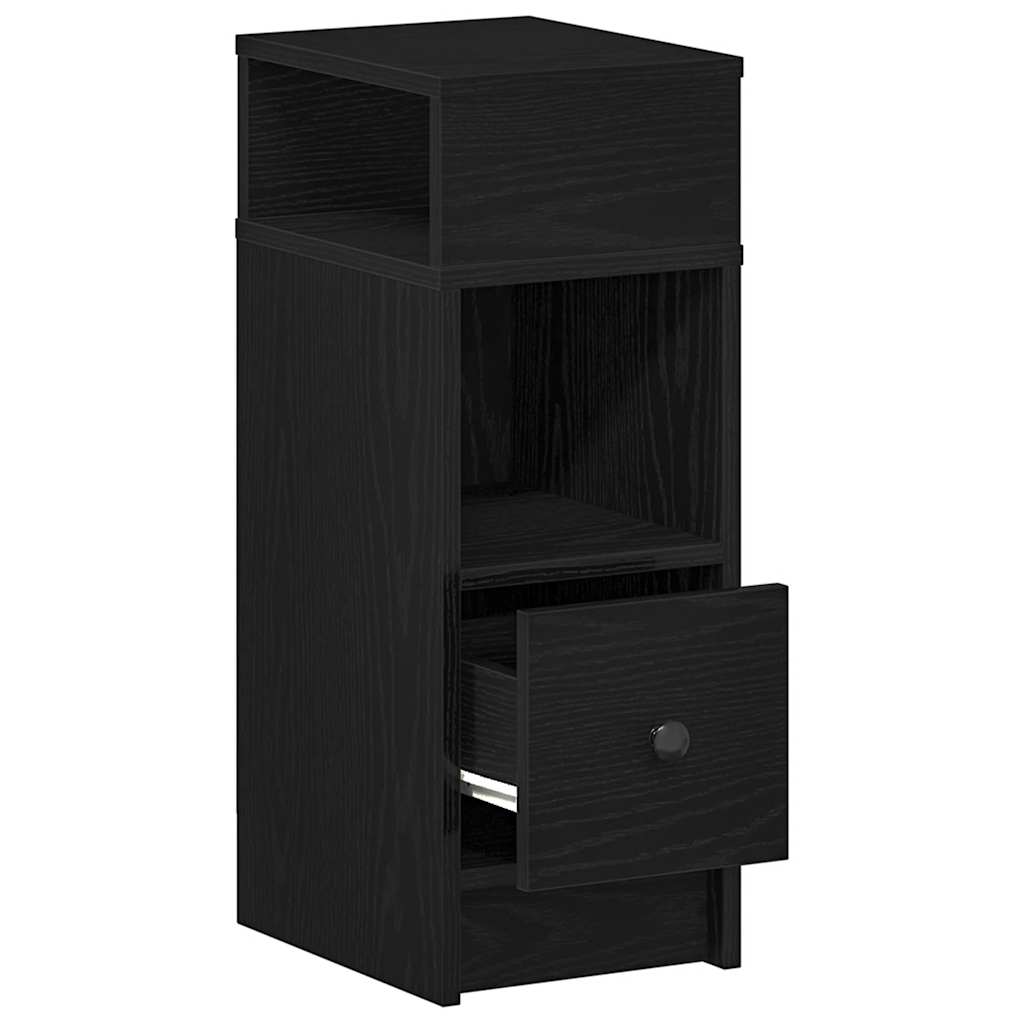 vidaXL Bedside Cabinet with Drawer Black 25x31x66 cm 5