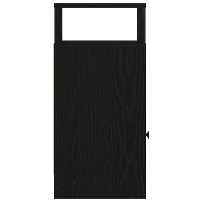 vidaXL Bedside Cabinet with Drawer Black 25x31x66 cm 6