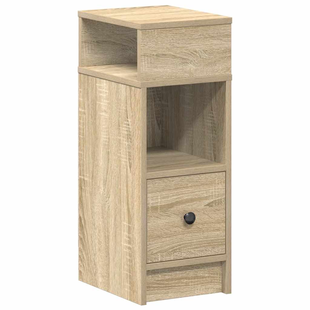 vidaXL Bedside Cabinet with Drawer Sonoma Oak 25x31x66 cm 2