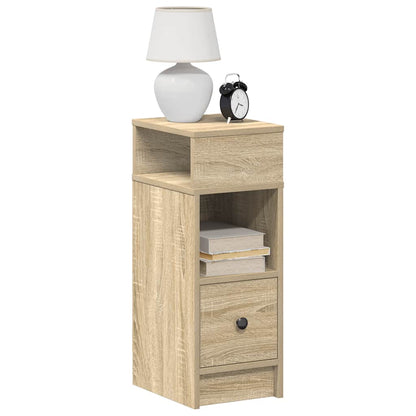 vidaXL Bedside Cabinet with Drawer Sonoma Oak 25x31x66 cm 1
