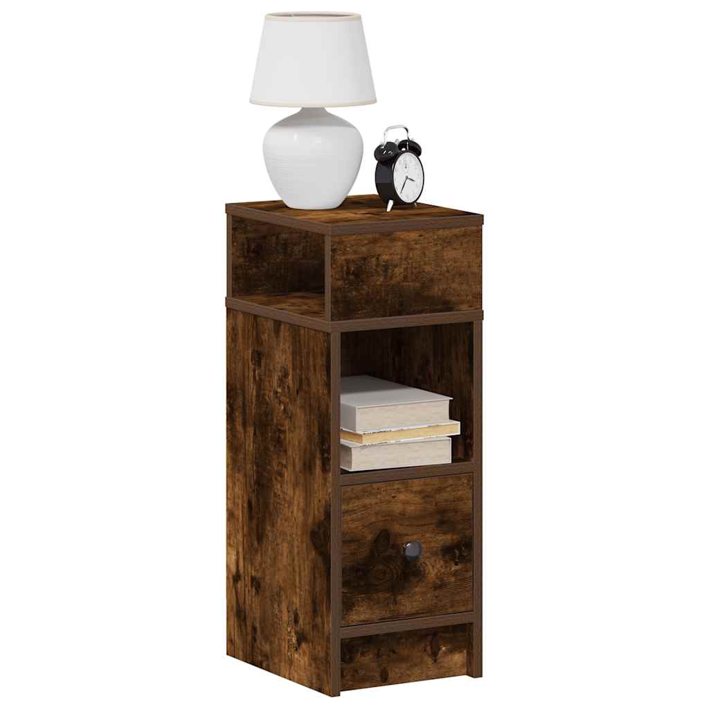 Bedside Cabinet with Drawer 25x31x66 cm Smoked oak 2