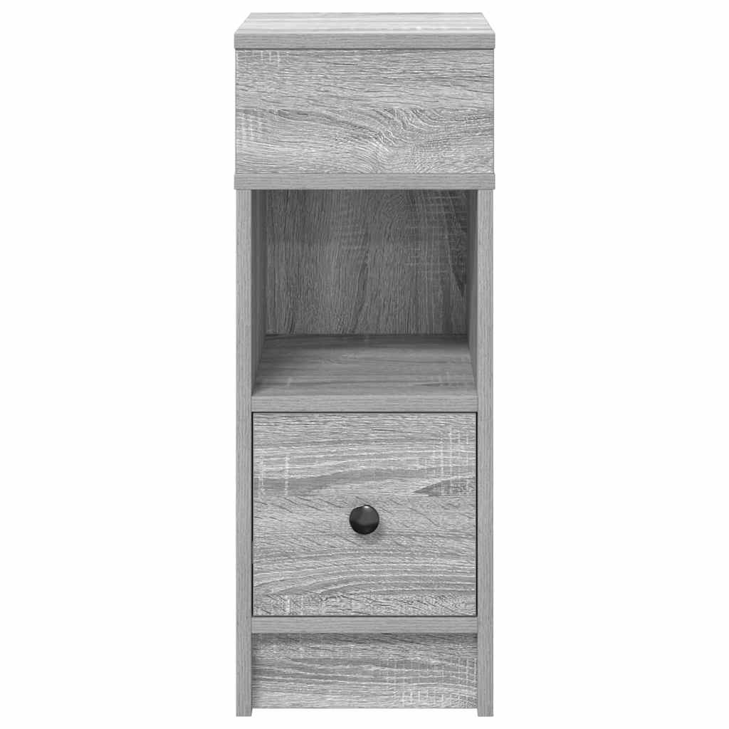 vidaXL Bedside Cabinet with Drawer Grey Sonoma 25x31x66 cm 4