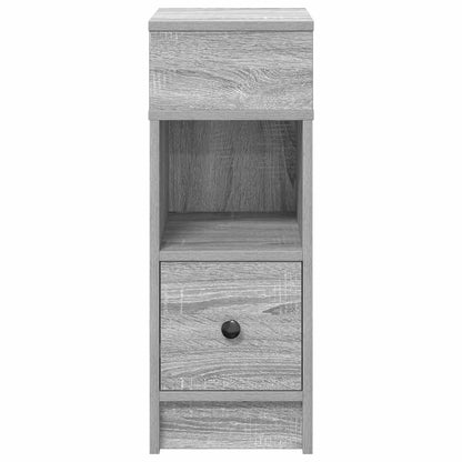 vidaXL Bedside Cabinet with Drawer Grey Sonoma 25x31x66 cm 4