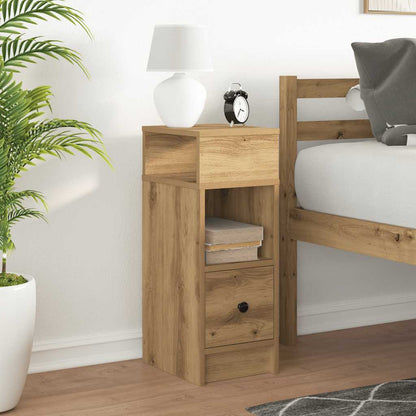 vidaXL Bedside Cabinet with Drawer Artisan Oak 25x31x66 cm 3