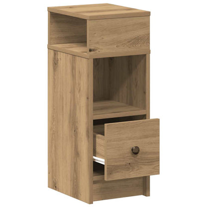 vidaXL Bedside Cabinet with Drawer Artisan Oak 25x31x66 cm 5