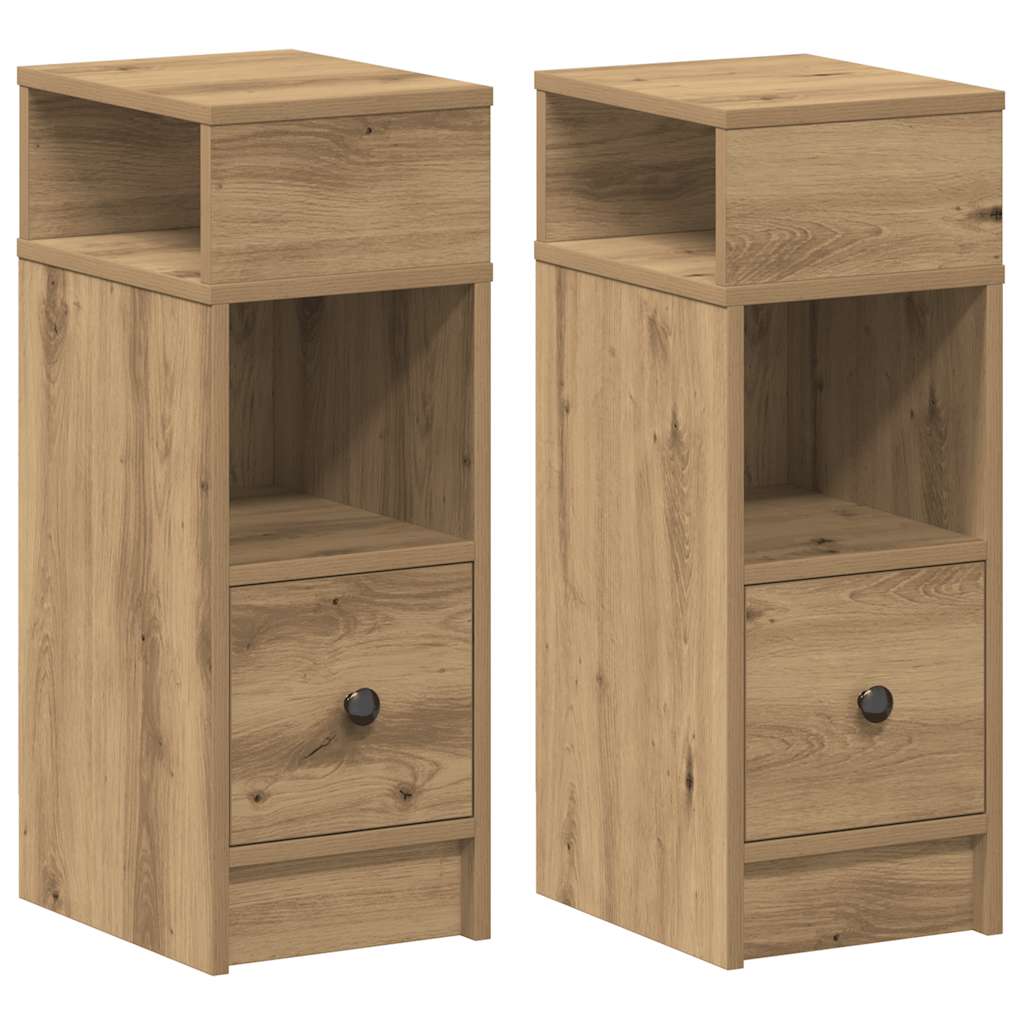 Bedside Cabinet with Drawer 25x31x66 cm Artisan oak 2