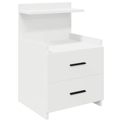 vidaXL Bedside Cabinet with 2 Drawers White 40x36.5x62 cm 2