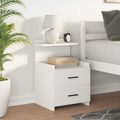 vidaXL Bedside Cabinet with 2 Drawers White 40x36.5x62 cm 3