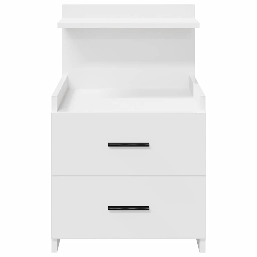 vidaXL Bedside Cabinet with 2 Drawers White 40x36.5x62 cm 4