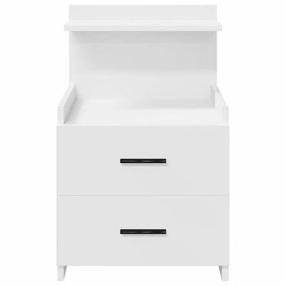vidaXL Bedside Cabinet with 2 Drawers White 40x36.5x62 cm 4