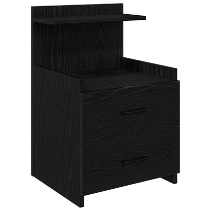 vidaXL Bedside Cabinets 2 pcs with 2 Drawers Black 40x36.5x62 cm 6