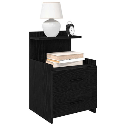 vidaXL Bedside Cabinets 2 pcs with 2 Drawers Black 40x36.5x62 cm 1