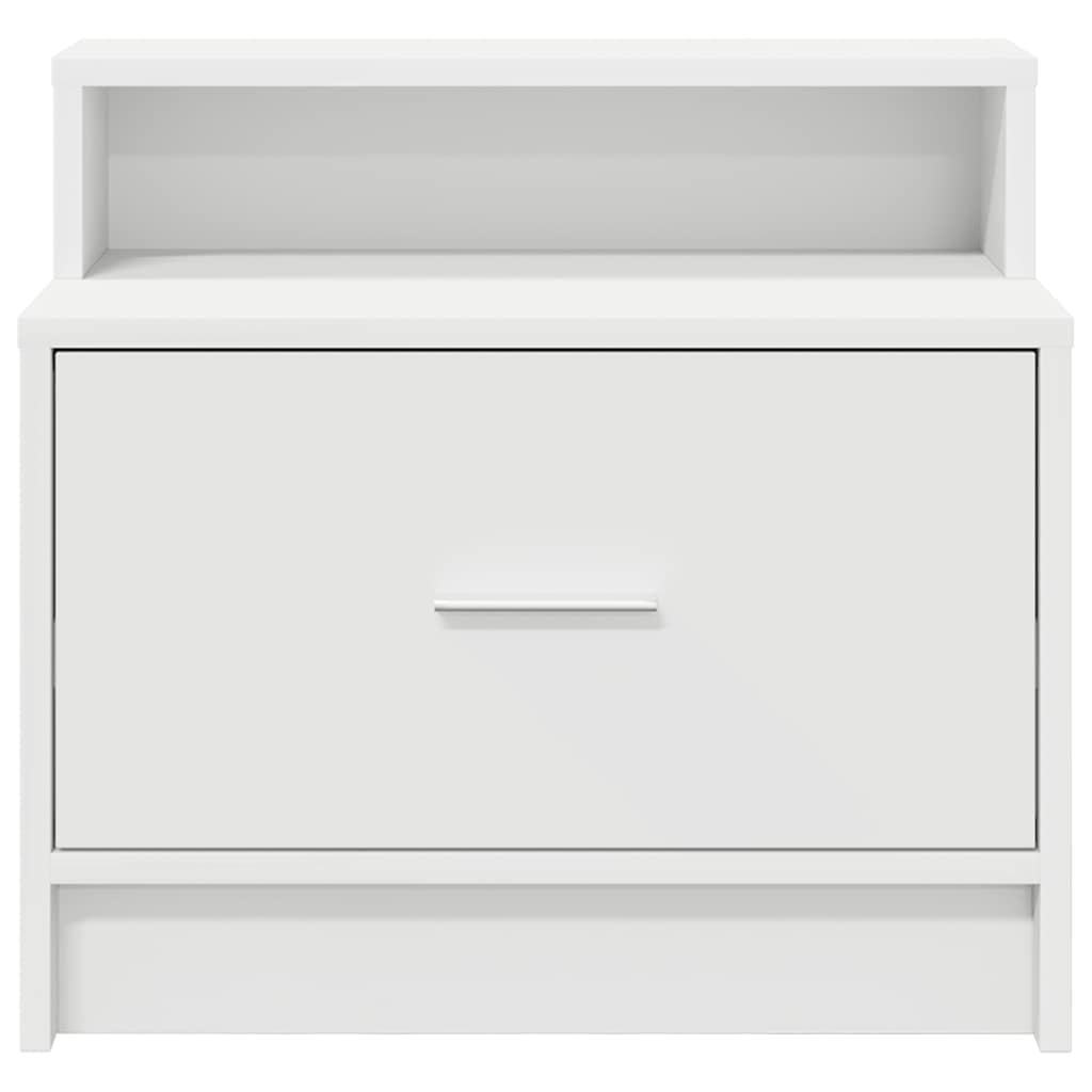 vidaXL Bedside Cabinets with Drawer 2 pcs White 51x31x47 cm 4