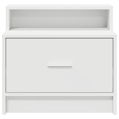 vidaXL Bedside Cabinets with Drawer 2 pcs White 51x31x47 cm 4