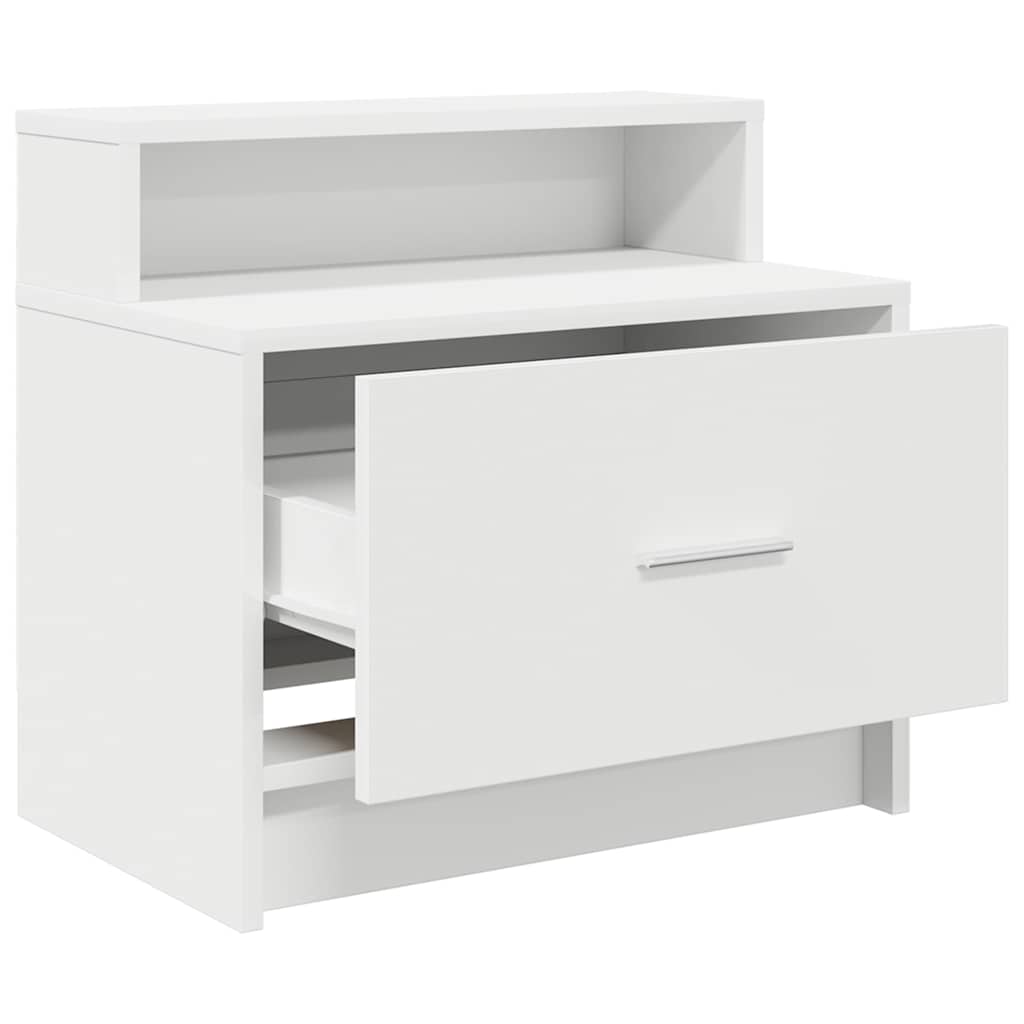 vidaXL Bedside Cabinets with Drawer 2 pcs White 51x31x47 cm 5