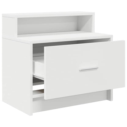 vidaXL Bedside Cabinets with Drawer 2 pcs White 51x31x47 cm 5