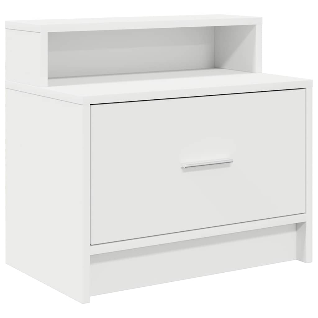 vidaXL Bedside Cabinets with Drawer 2 pcs White 51x31x47 cm 6