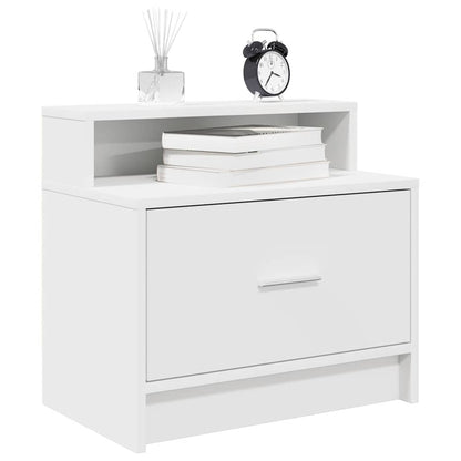 vidaXL Bedside Cabinets with Drawer 2 pcs White 51x31x47 cm 1