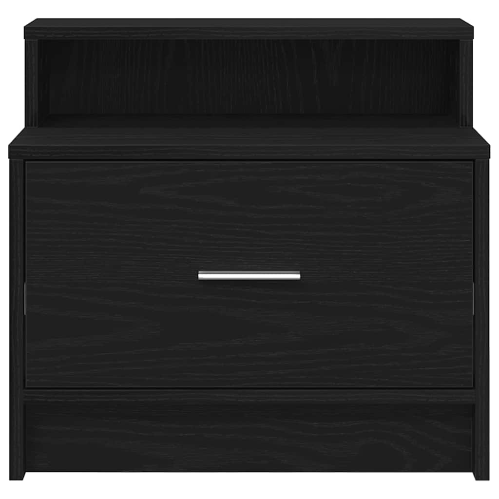 vidaXL Bedside Cabinets with Drawer 2 pcs Black Oak 51x31x47 cm 4