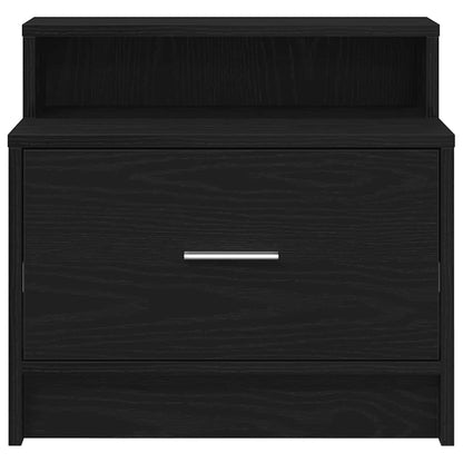 vidaXL Bedside Cabinets with Drawer 2 pcs Black Oak 51x31x47 cm 4