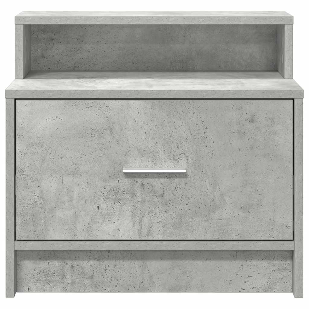 vidaXL Bedside Cabinets with Drawer 2 pcs Concrete Grey 51x31x47 cm 4