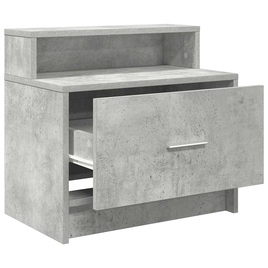 vidaXL Bedside Cabinets with Drawer 2 pcs Concrete Grey 51x31x47 cm 5