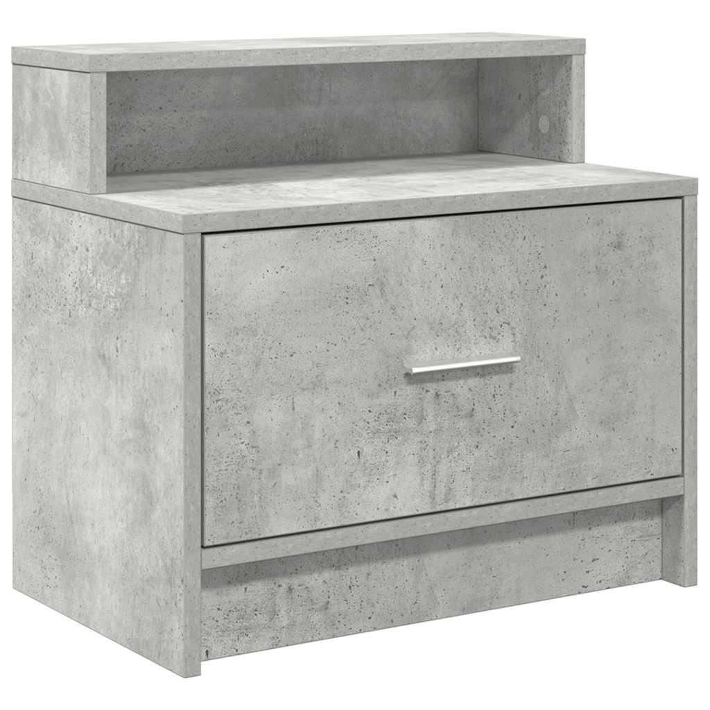 vidaXL Bedside Cabinets with Drawer 2 pcs Concrete Grey 51x31x47 cm 6