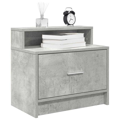 vidaXL Bedside Cabinets with Drawer 2 pcs Concrete Grey 51x31x47 cm 1