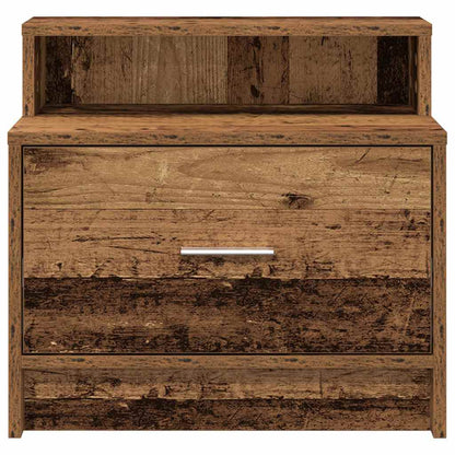 vidaXL Bedside Cabinets with Drawer 2 pcs Old Wood 51x31x47 cm 4