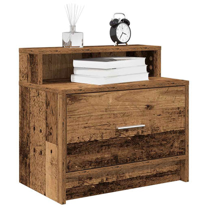 vidaXL Bedside Cabinets with Drawer 2 pcs Old Wood 51x31x47 cm 1