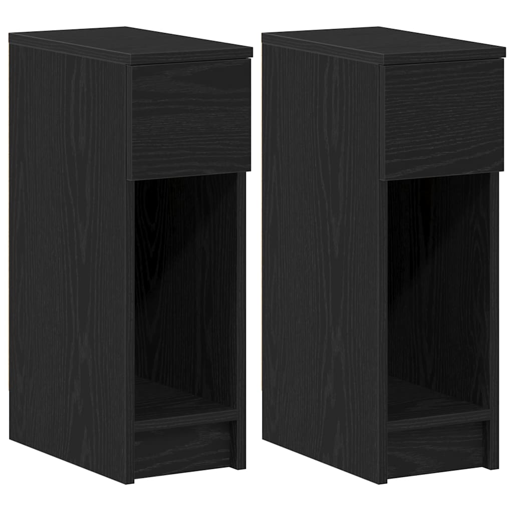 Bedside Cabinet with Drawer 20x36x60 cm Black