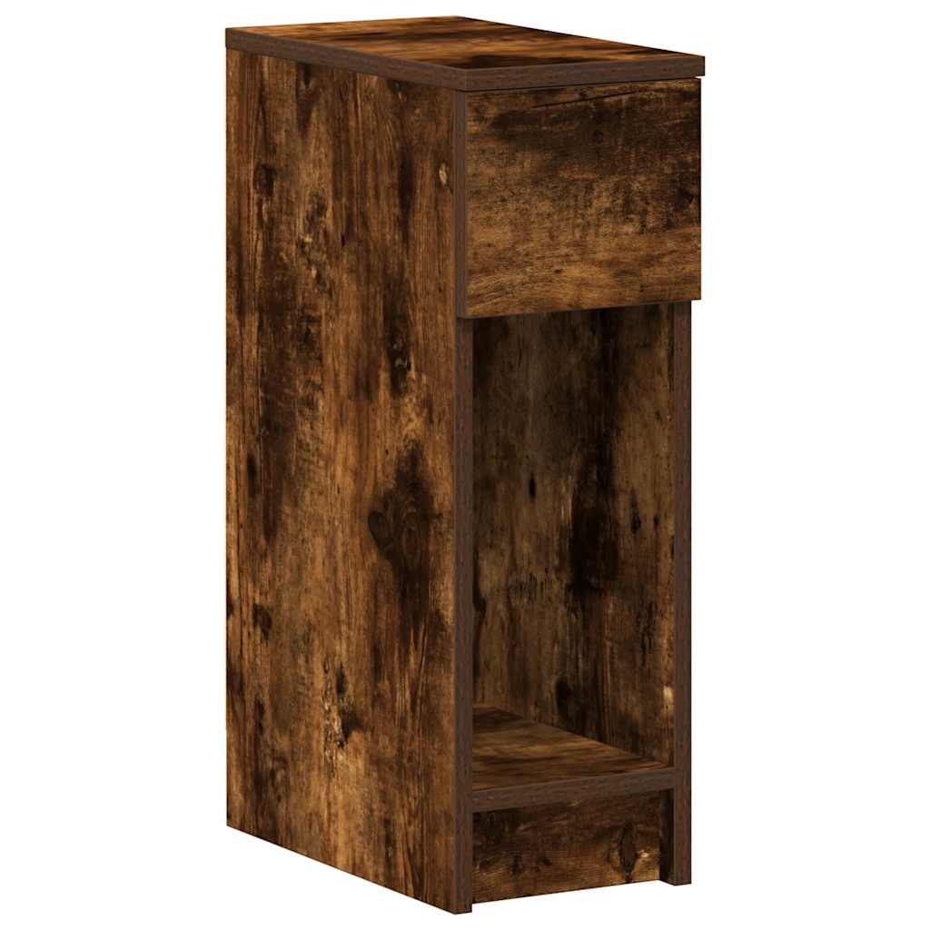 vidaXL Bedside Cabinets with Drawer 2 pcs Smoked Oak 20x36x60 cm 5