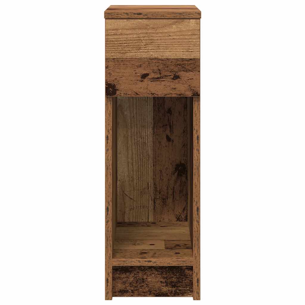 vidaXL Bedside Cabinets with Drawer 2 pcs Old Wood 20x36x60 cm 4