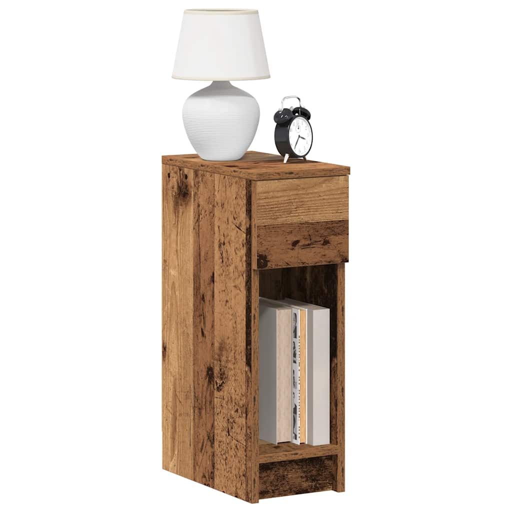 vidaXL Bedside Cabinets with Drawer 2 pcs Old Wood 20x36x60 cm 1