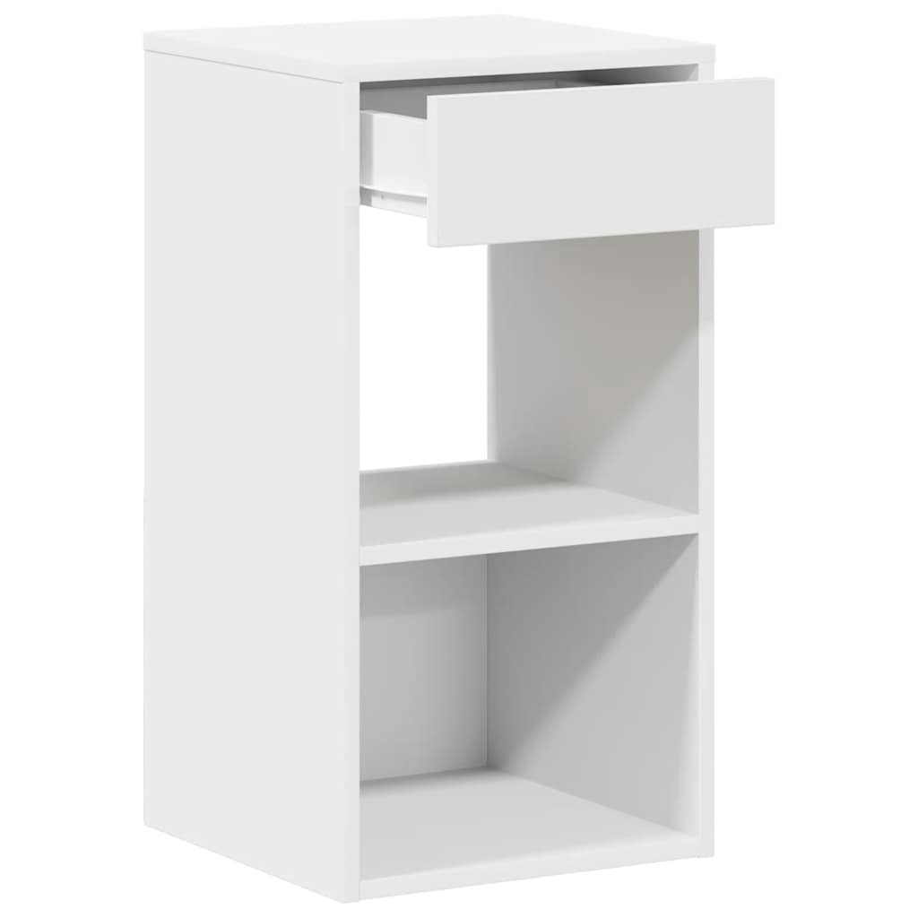 vidaXL Bedside Cabinets with Drawer 2 pcs White 35x34x66.5 cm 6